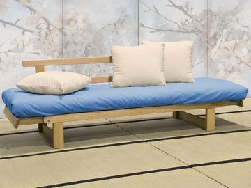 SESAMO - Japanese style 3 seater beech sofa bed by Vivere Zen - view 3